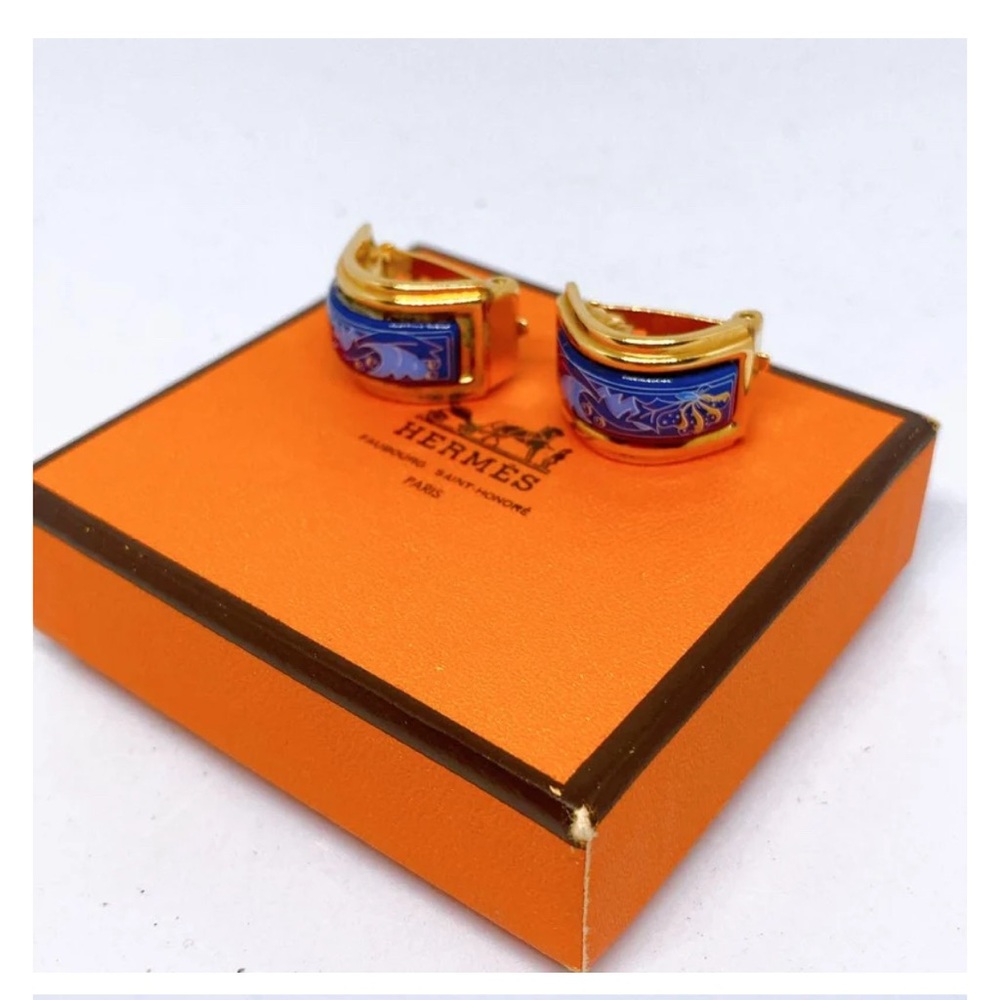 Hermes blue Clip-On Earrings